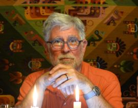 In Rusty and Sara's home  - he was trying out my little camera.